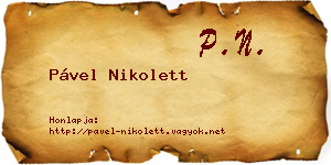 Pável Nikolett névjegykártya